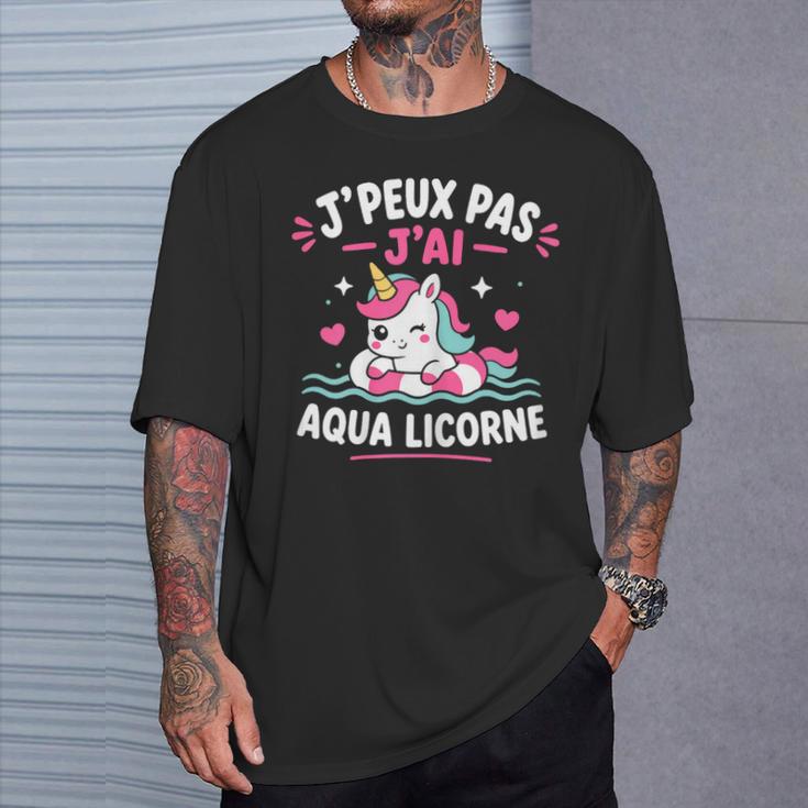 Humour Licorne Piscineacances J’Peux Pas J’Ai Aqua Licorne T-Shirt Cadeaux pour lui