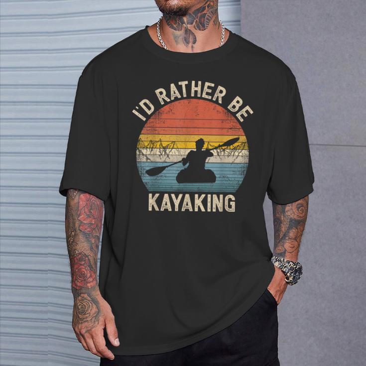 I'D Rather Be Kayaking Canoe Boating Vintage Kayak T-Shirt Gifts for Him I'D Rather Be Kayaking Canoe Boating Vintage Kayak T-Shirt Gifts for Him