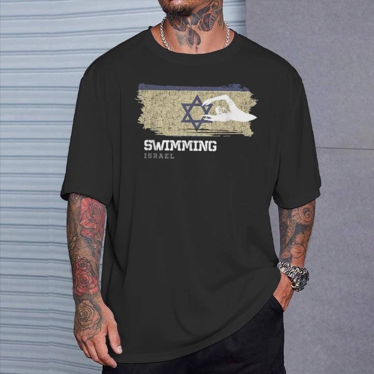 Israel Swimming Swimmer Water Sports Swimming T-Shirt Gifts for Him Israel Swimming Swimmer Water Sports Swimming T-Shirt Gifts for Him
