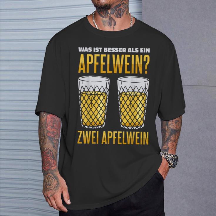 Was Ist Besser Als Ein Apfelwein Zwei Apfelwein Genuss T-Shirt Geschenke für Ihn