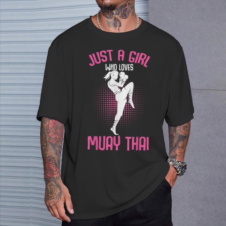 Just a Girl Who Loves Muay Thai Kids Girls T-Shirt Gifts for Him