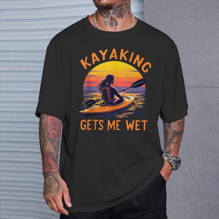 Kayaking Gets Me Wet Kayak Paddling Canoe Adult Joke Sleeveless T-Shirt Gifts for Him