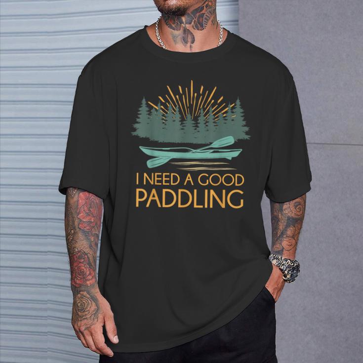 Kayaking Outdoor Water Sports Canoeing Paddle Kayak T-Shirt Gifts for Him