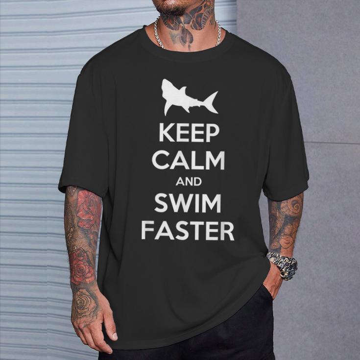 Keep Calm And Swim Faster Swimming T-Shirt T-Shirt Gifts for Him Keep Calm And Swim Faster Swimming T-Shirt T-Shirt Gifts for Him