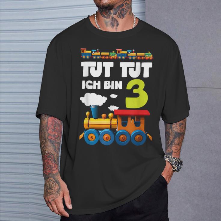 Kinder Ich Bin 3 Zug Tut Tut 3 Geburtstag Eisenbahner T-Shirt Geschenke für Ihn