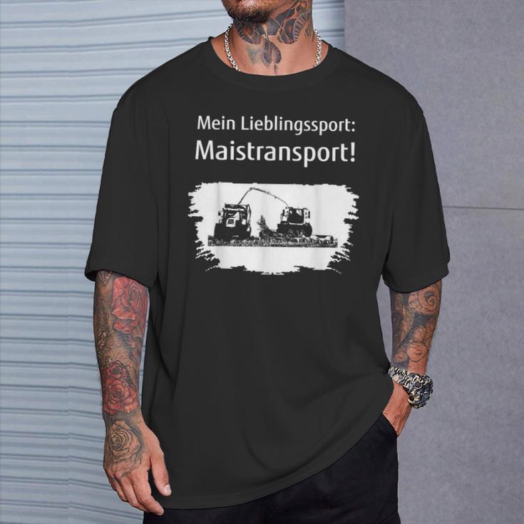 Landwirt Mais Häckseln Mein Lieblingssport Maistransport T-Shirt Geschenke für Ihn