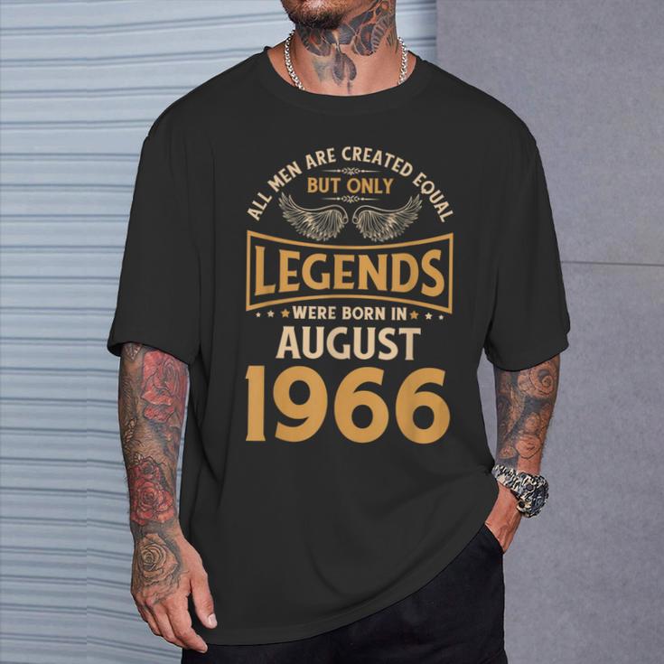 Les Légendes D'anniversaireont Nées En Août 1966 T-Shirt Cadeaux pour lui