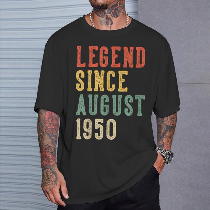 Leyenda Desde Agosto 76 Cumpleaños 1950 Hombres Es 76 Años Camiseta unisex Regalos para él