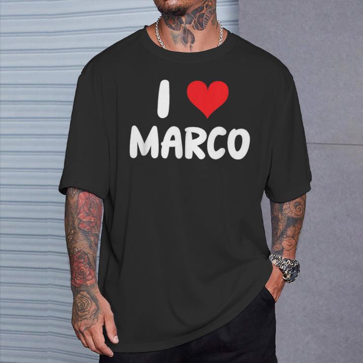 I Love Marco – Cœur – Nom T-Shirt Cadeaux pour lui
