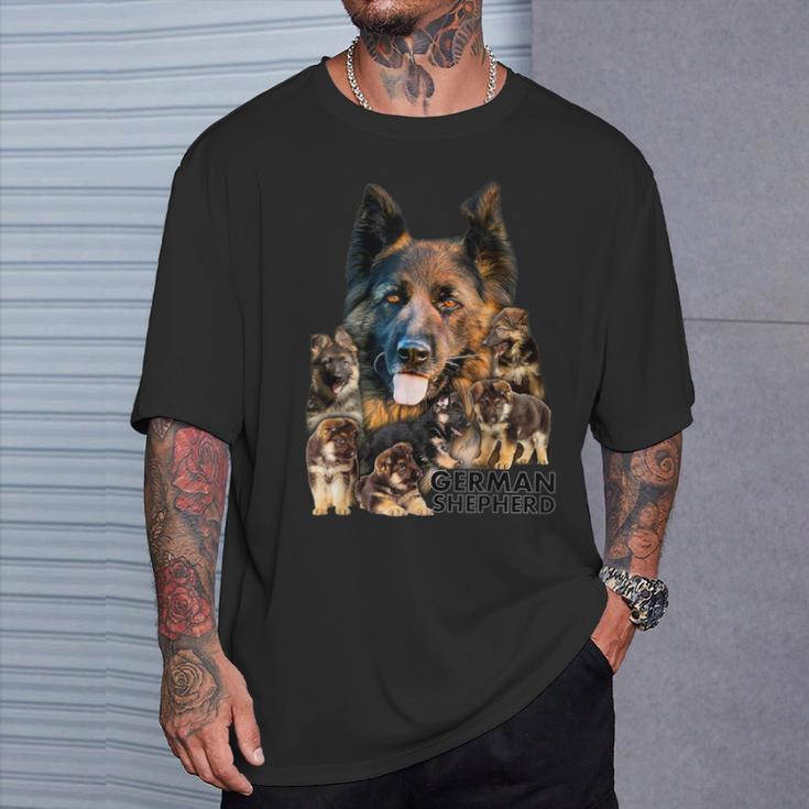 Mamá Y Cachorros Perro Pastor Alemán Camiseta unisex Regalos para él