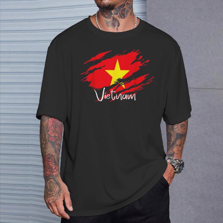 Mitietnam-Flaggeietnam-Ietnam-Flaggeietnam-Karten T-Shirt Geschenke für Ihn