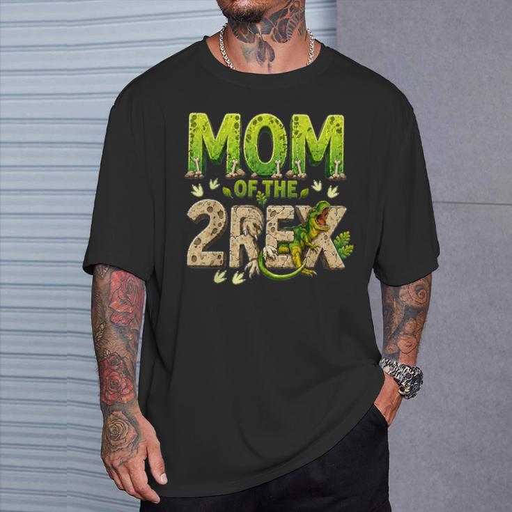 Mom Of The Two Rex Birthday Dinosaur Family Matching T-Shirt Gifts for Him