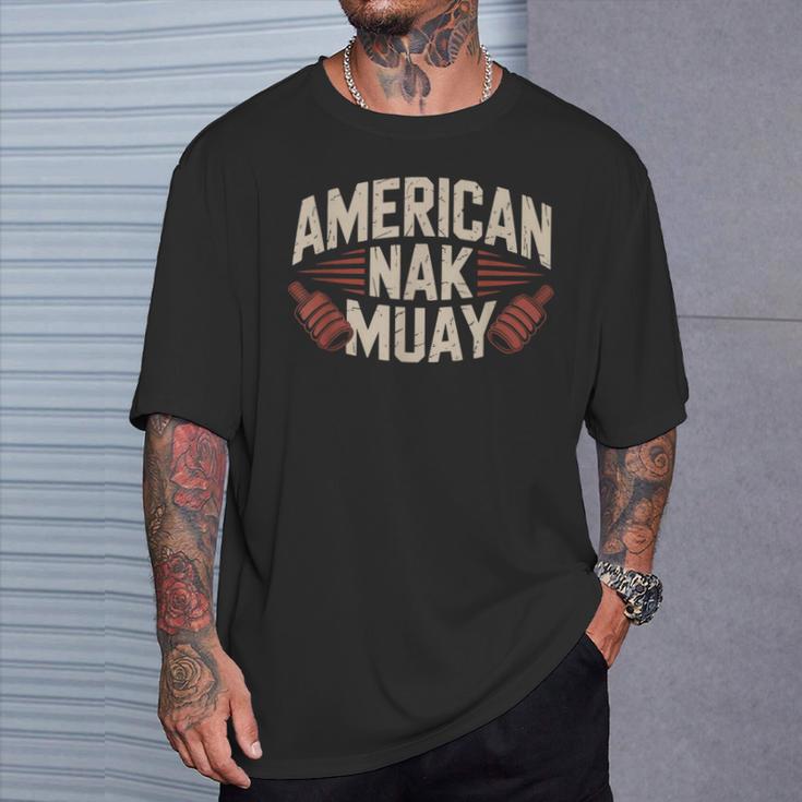 Muay Thai American Nak Fighter Identity Boxing Proud Sport T-Shirt Gifts for Him