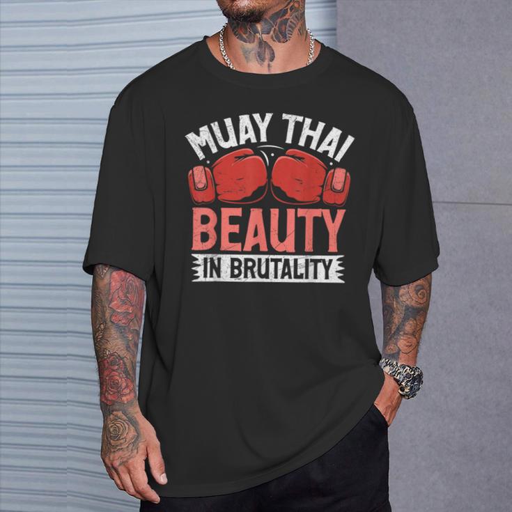 Muay Thai Beauty In Brutality Muay Thai T-Shirt Gifts for Him Muay Thai Beauty In Brutality Muay Thai T-Shirt Gifts for Him