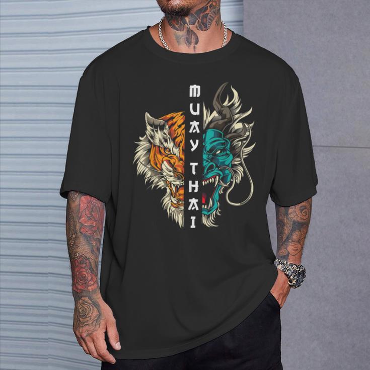 Muay Thai Dragon Tiger T-Shirt Gifts for Him