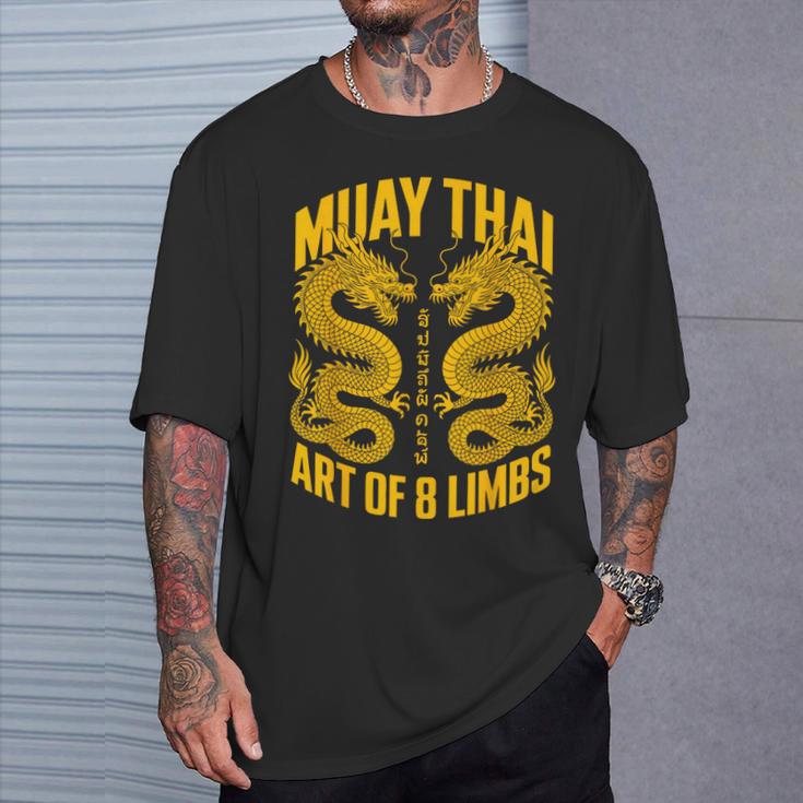 Muay Thai Dragons Thai Boxing Fighter T-Shirt Gifts for Him
