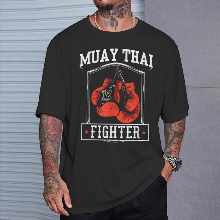 Muay Thai Fighter Hobby Boxing Martial Arts T-Shirt Gifts for Him