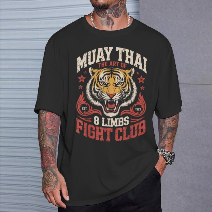 Muay Thai Fighter Tiger 8 Limbs Thai Boxing T-Shirt Gifts for Him