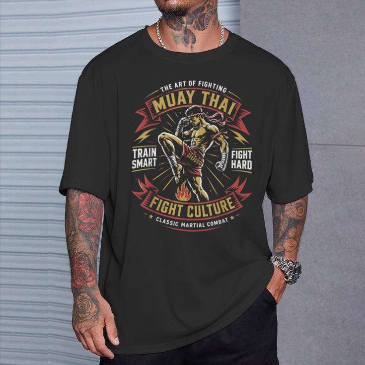 Muay Thai Fighter Training Thai Boxing Coach T-Shirt Gifts for Him