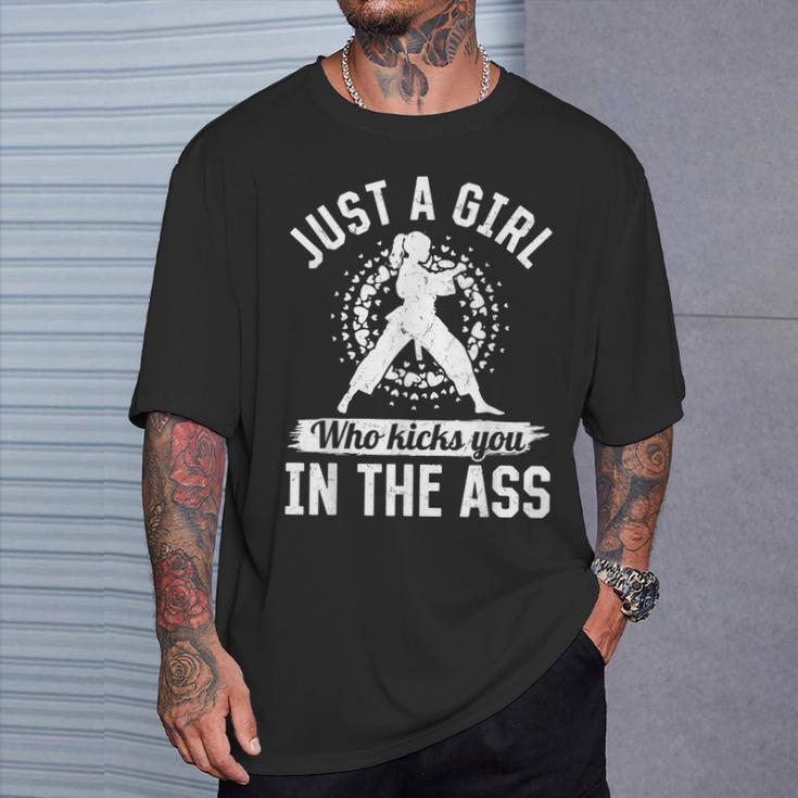 Muay Thai Girls Just a Girl Who Kicks You In The Ass T-Shirt Gifts for Him