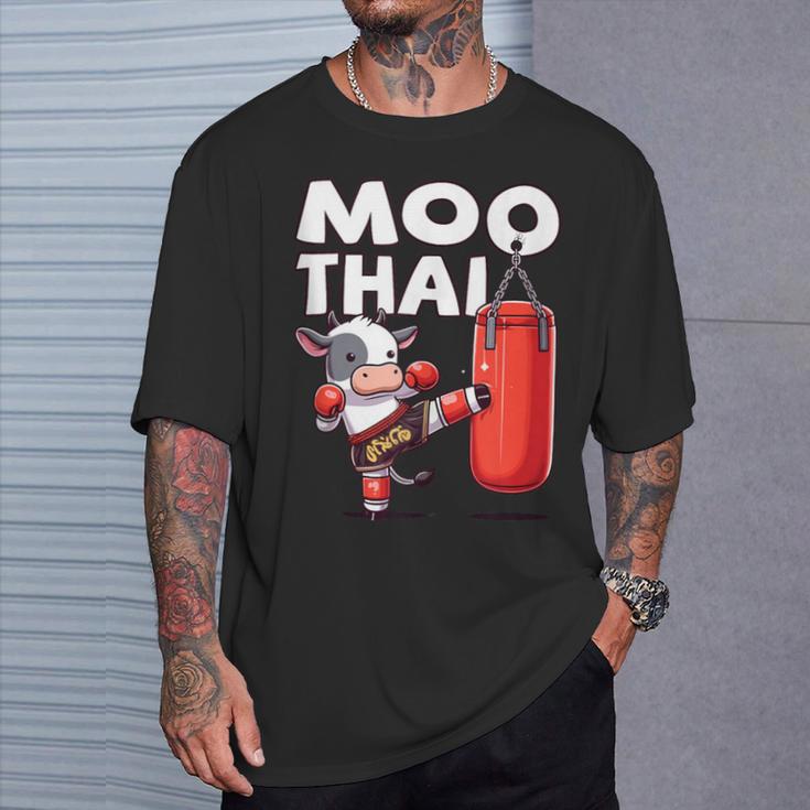 Muay Thai Moo Thai Thai Boxing For Youth Muay Thai Cow T-Shirt Gifts for Him Muay Thai Moo Thai Thai Boxing For Youth Muay Thai Cow T-Shirt Gifts for Him