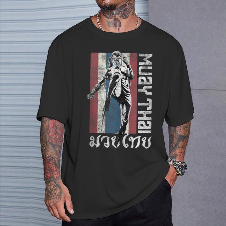 Muay Thai Shirt Thailand Flag Martial Arts Shirt T-Shirt Gifts for Him
