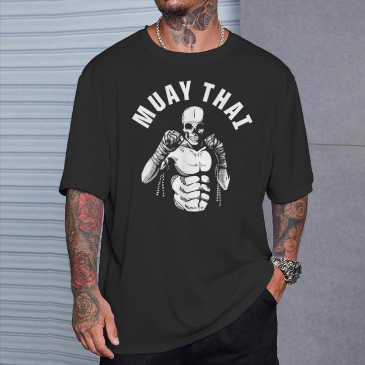 Muay Thai Skeleton Fighter MMA Club Coach Martial Arts Fight T-Shirt Gifts for Him Muay Thai Skeleton Fighter MMA Club Coach Martial Arts Fight T-Shirt Gifts for Him