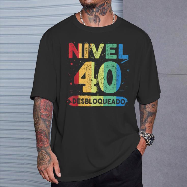 Nivel 40 Desbloqueado 40 Años Cumpleaños In Mangas Camiseta unisex Regalos para él
