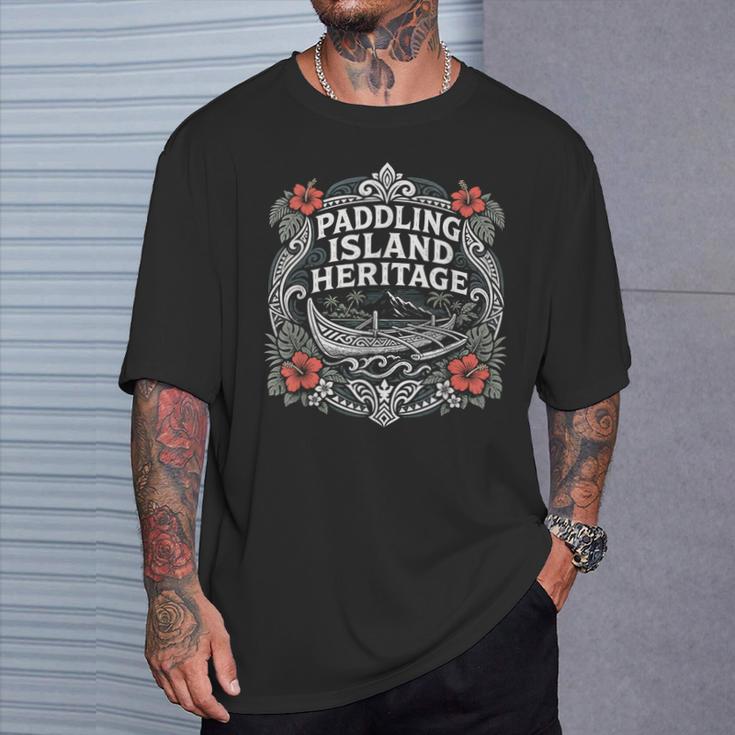 Paddling Island Heritage Outrigger Canoe T-Shirt Gifts for Him