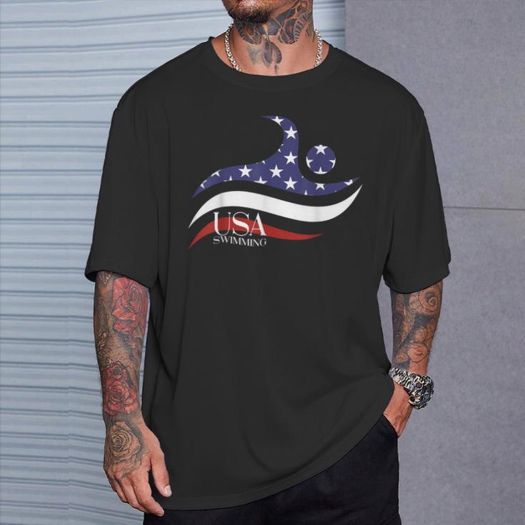 Patriotic American Flag Floating USA Swimming Team T-Shirt Gifts for Him Patriotic American Flag Floating USA Swimming Team T-Shirt Gifts for Him