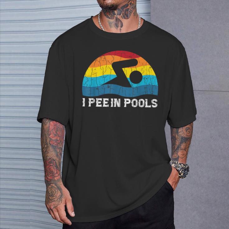 I Pee In Pools Swimmer Swimming Coach Player Graphic T-Shirt Gifts for Him I Pee In Pools Swimmer Swimming Coach Player Graphic T-Shirt Gifts for Him