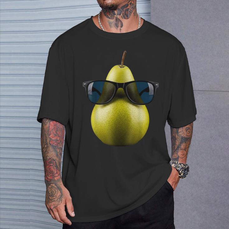 Pera Fresca Con Gafas Deol Fruta Divertida Camiseta unisex Regalos para él
