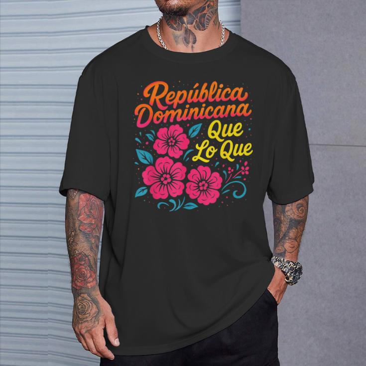 República Dominicana Qué Lo Que ドミニカ共和国 花 Tシャツ 彼への贈り物