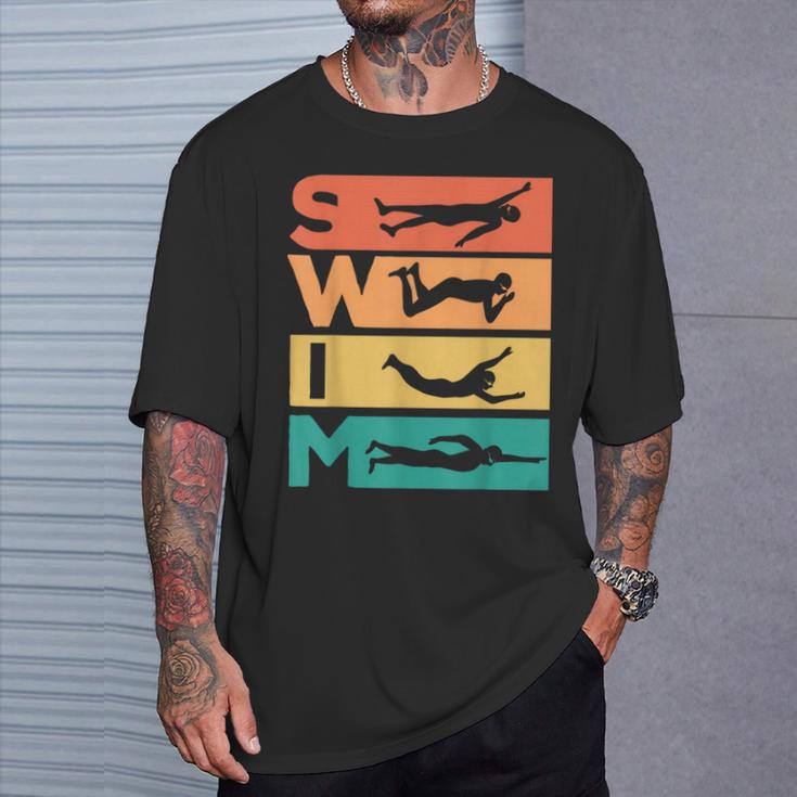 Retro Vintage Swimming For Swimmers T-Shirt Gifts for Him Retro Vintage Swimming For Swimmers T-Shirt Gifts for Him