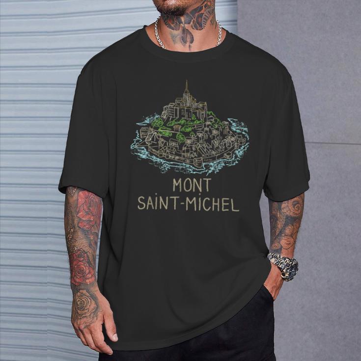 Saint Michel Francia Dibujado A Mano Regalo Hombres Es Camiseta unisex Regalos para él