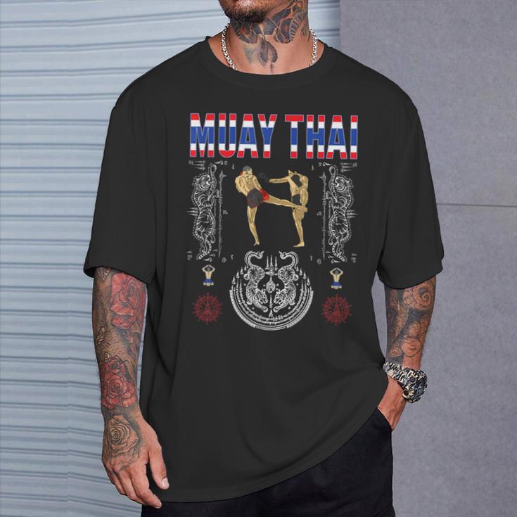 Sawadee Thai Traditional Sak Yant Thai Twin Tiger Muay Thai T-Shirt Gifts for Him Sawadee Thai Traditional Sak Yant Thai Twin Tiger Muay Thai T-Shirt Gifts for Him