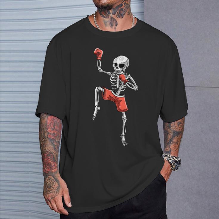 Skeleton Muay Thai Halloween Kickboxing MMA Fighter Costume T-Shirt Gifts for Him Skeleton Muay Thai Halloween Kickboxing MMA Fighter Costume T-Shirt Gifts for Him