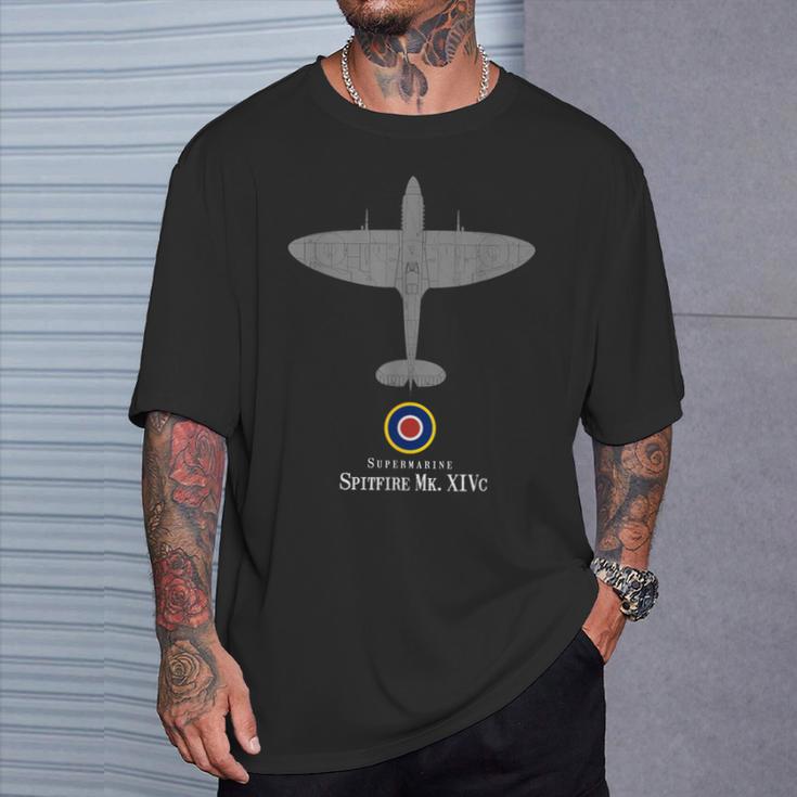 Spitfire Mk Xiv Tecnología Dibujoegunda Guerra Mundialegunda Guerra Mundial Camiseta unisex Regalos para él