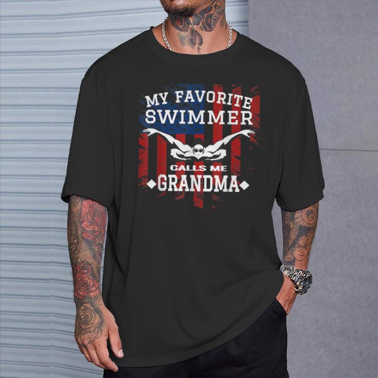 Swim Grandma Tshirt US American Flag Swimming Tee T-Shirt Gifts for Him Swim Grandma Tshirt US American Flag Swimming Tee T-Shirt Gifts for Him