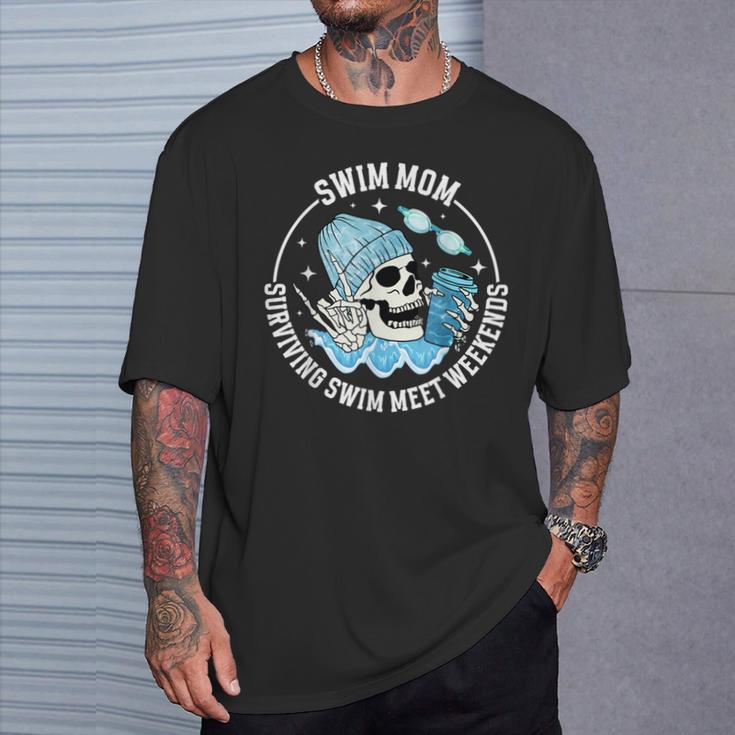 Swim Meets Swim Mom Of A Swimmer Mom Swim Mama Swimming Mom T-Shirt Gifts for Him