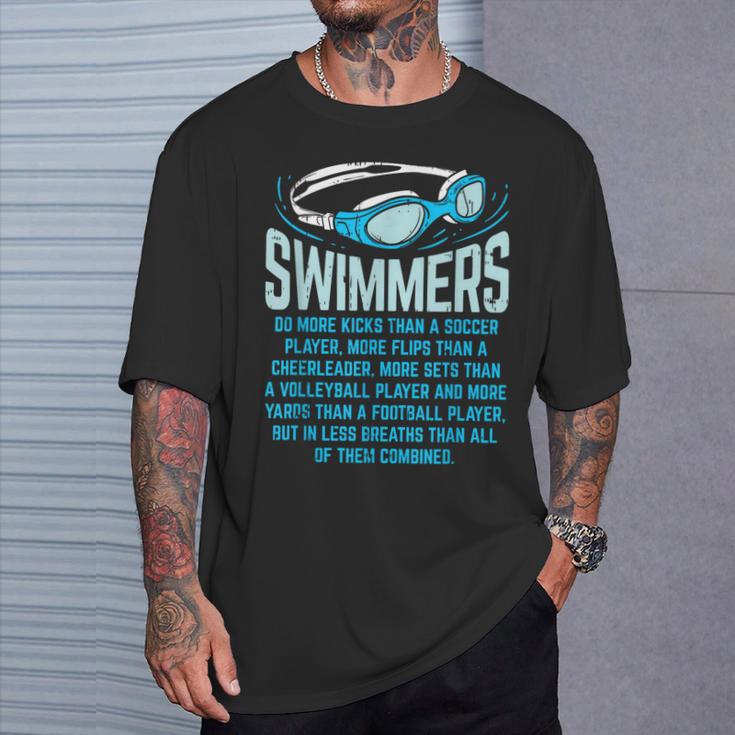 Swimmers Do More Kicks I For Swimming Lovers T-Shirt Gifts for Him