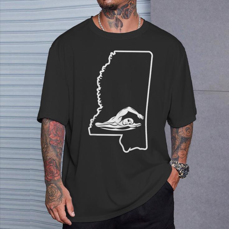 Swimming Apparel Mississippi Swimmer Training T-Shirt Gifts for Him