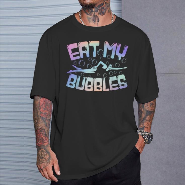 Swimming Eat My Bubbles Swim Watercolour T-Shirt Gifts for Him Swimming Eat My Bubbles Swim Watercolour T-Shirt Gifts for Him