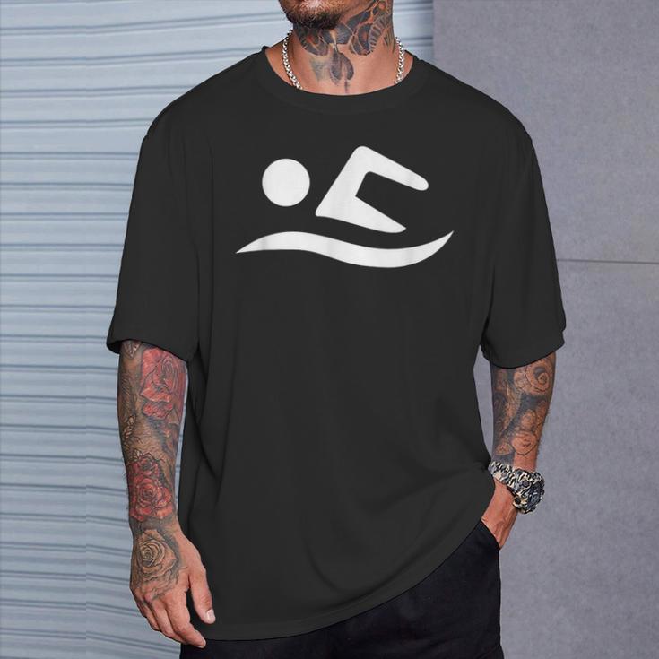Swimming Silhouette Logo T-Shirt Gifts for Him