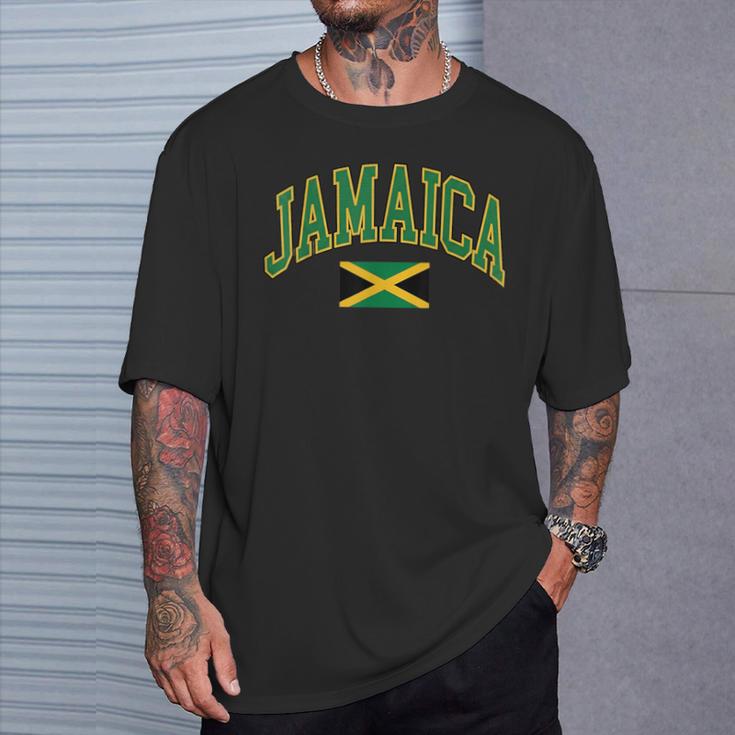 Texteintage De La Jamaïquearsity Et Drapeau Jamaïcain T-Shirt Cadeaux pour lui