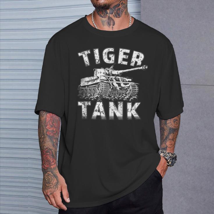 Tiger Tank Histórico Guerra Mundial 2Egunda Guerra Mundial Historia Panzer Alemana In Mangas Camiseta unisex Regalos para él