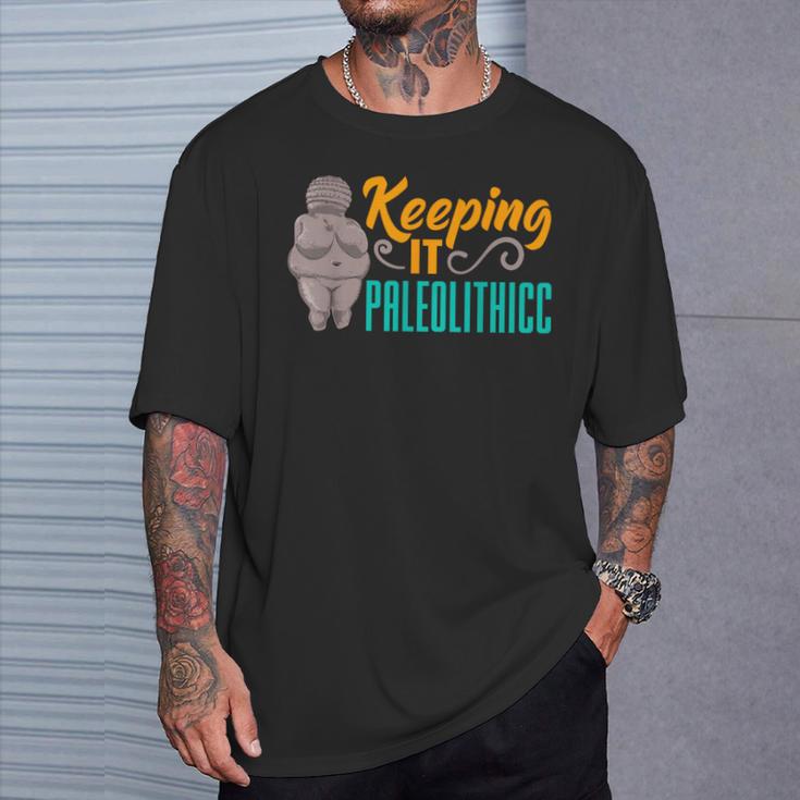 Venus De Willendorf Fertilidad Diosa Thicc Juego De Palabras Paleolítico Camiseta unisex Regalos para él