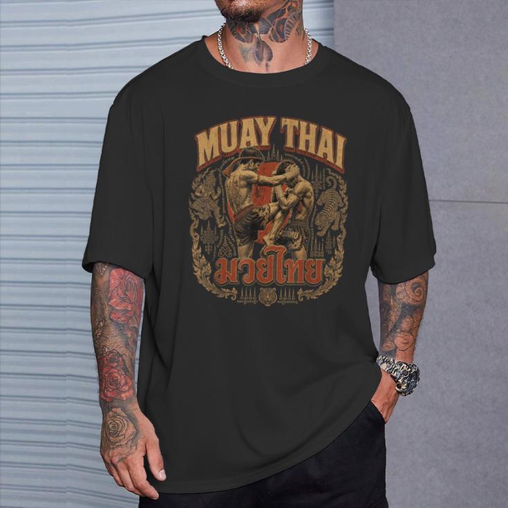 Vintage Muay Thai Thai Boxing Nak Muay Fighter Art T-Shirt Gifts for Him Vintage Muay Thai Thai Boxing Nak Muay Fighter Art T-Shirt Gifts for Him