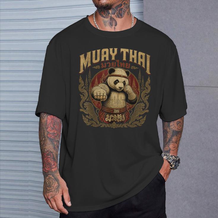Vintage Muay Thai Gym Thai Boxing Training Fighter Panda T-Shirt Gifts for Him Vintage Muay Thai Gym Thai Boxing Training Fighter Panda T-Shirt Gifts for Him
