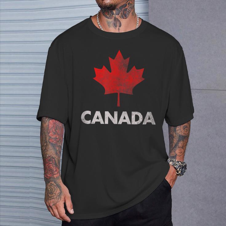 Vintage Retro Canadian Maple Leaf Camisa Canada Bandera Camiseta unisex Regalos para él